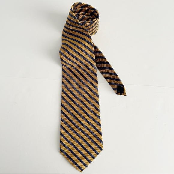 Brooks Brothers Gold and Blue Silk Striped Tie - Picture 5 of 5
